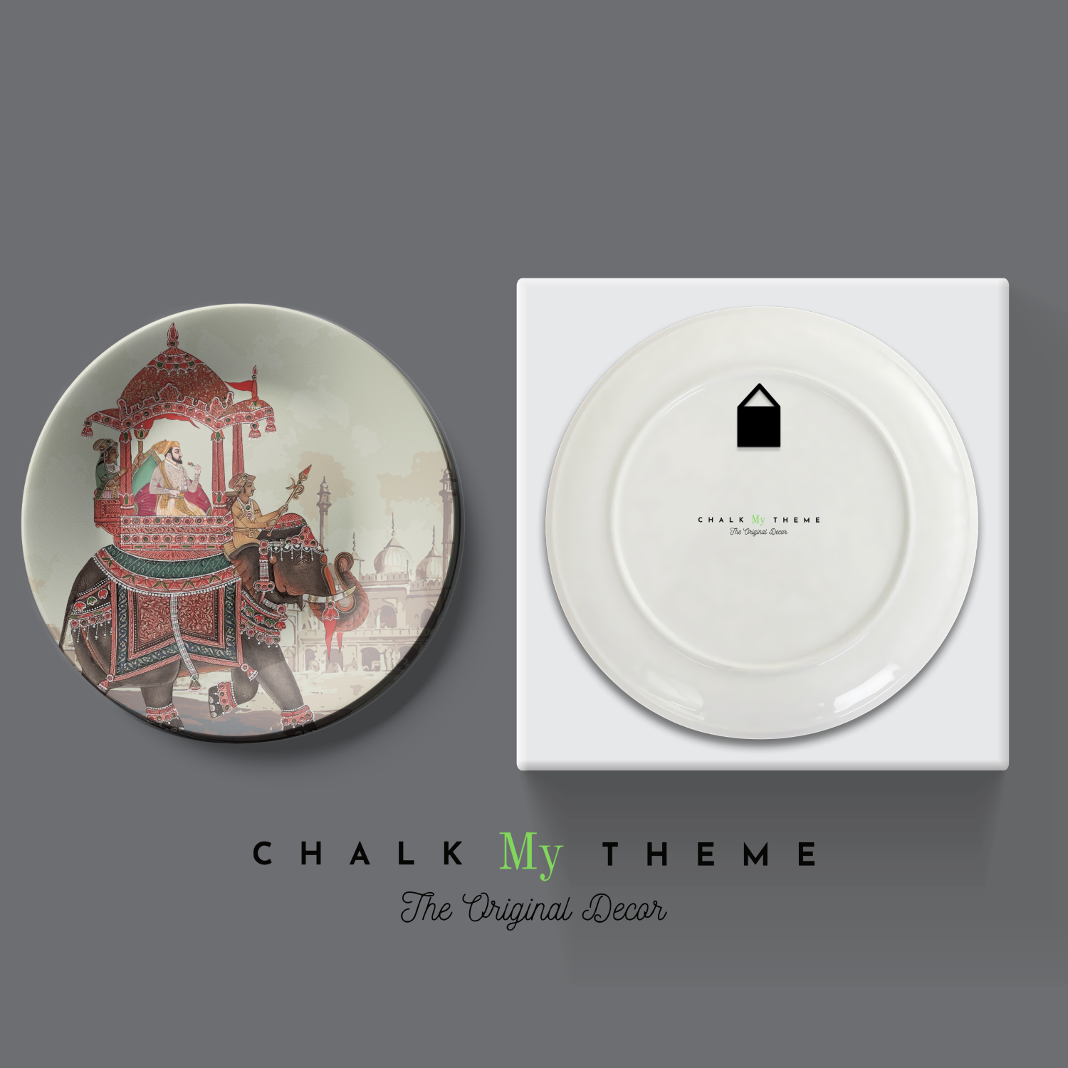 decorative elephant white ceramic hanging plates on wall