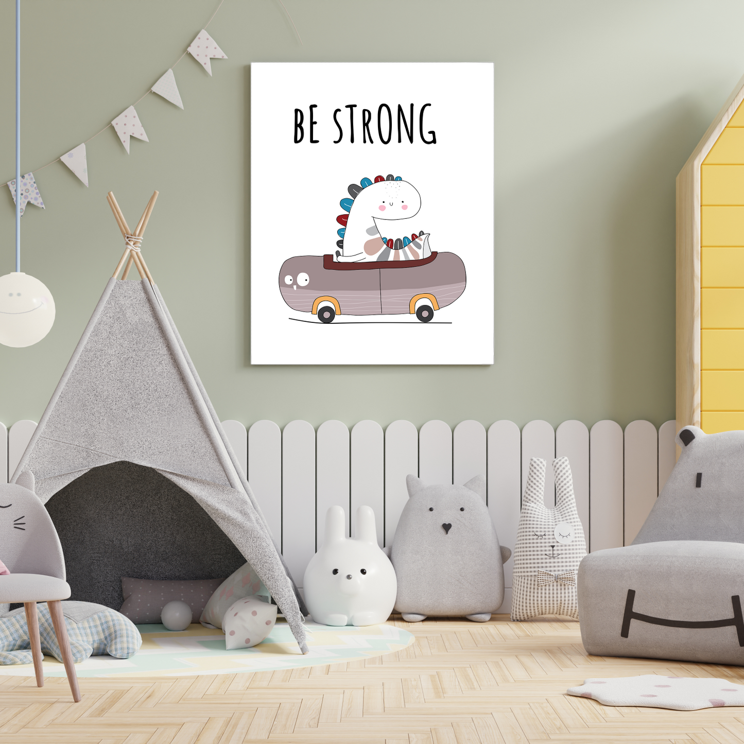 Be Strong Wood Print Wall Art