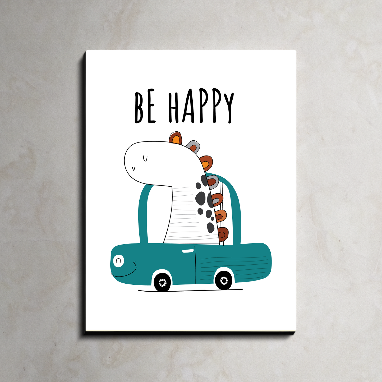 Be Happy Wood Print Wall Art