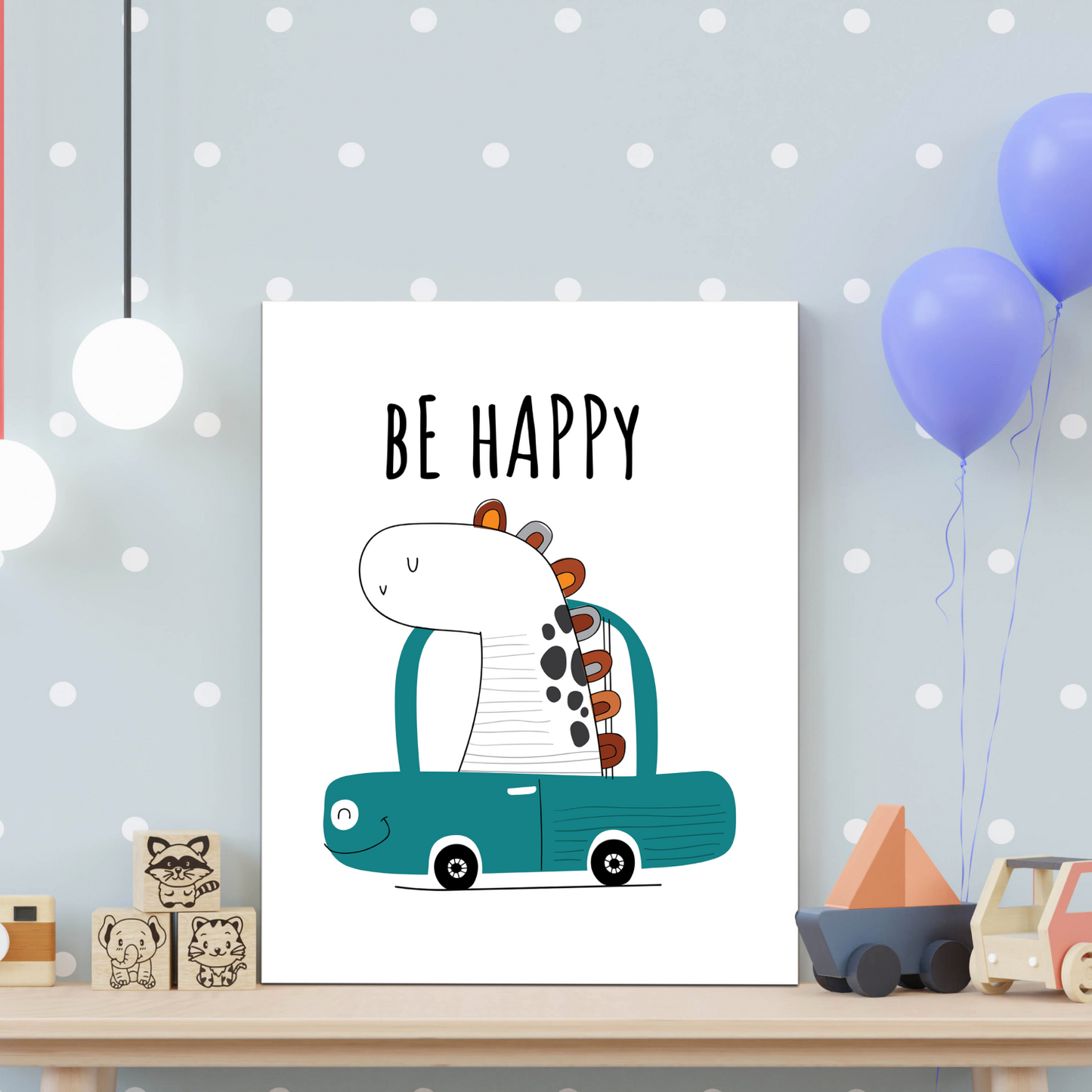 Be Happy Wood Print Wall Art