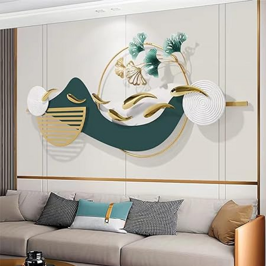 Fishes and Leaves 3D Metal Wall Art