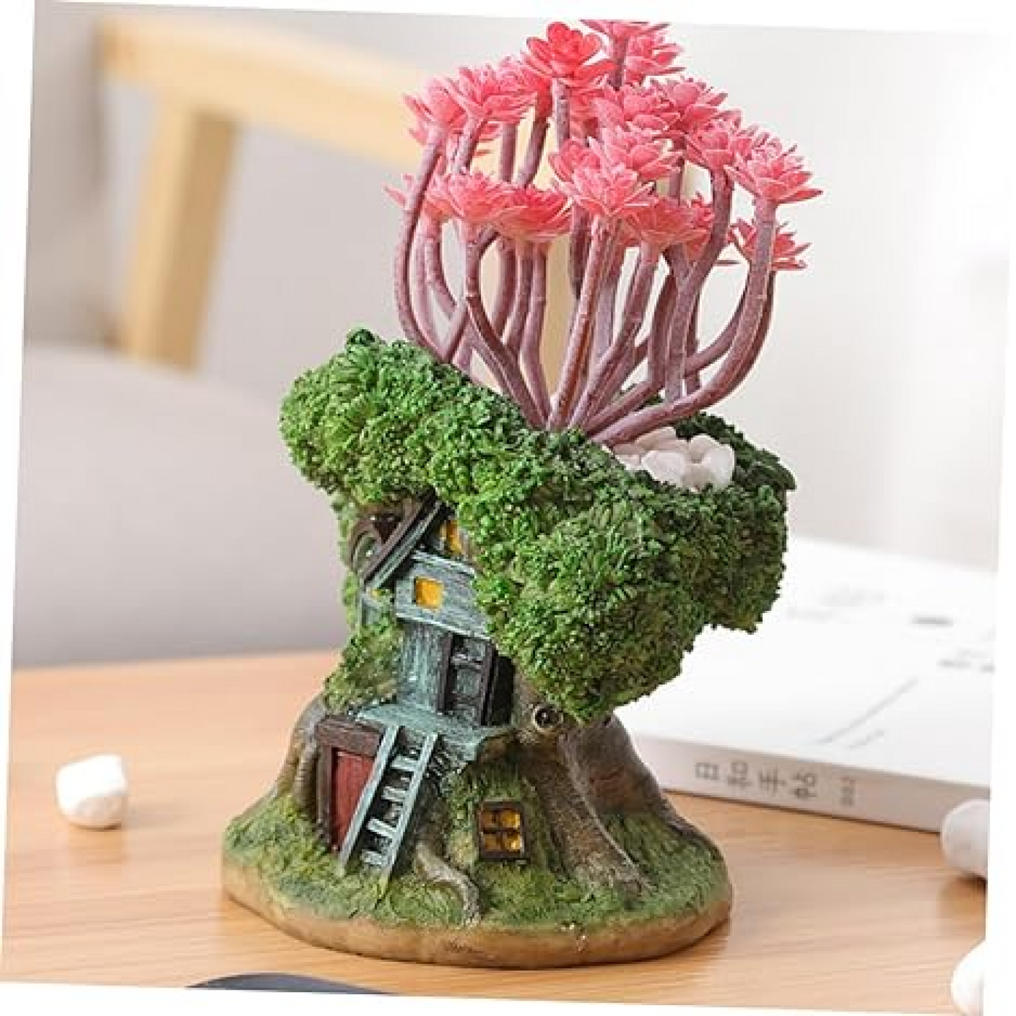 Forest House Mini Resin Succulent Pot