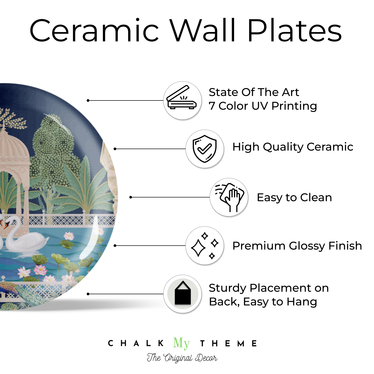 unique swan couple plate art 