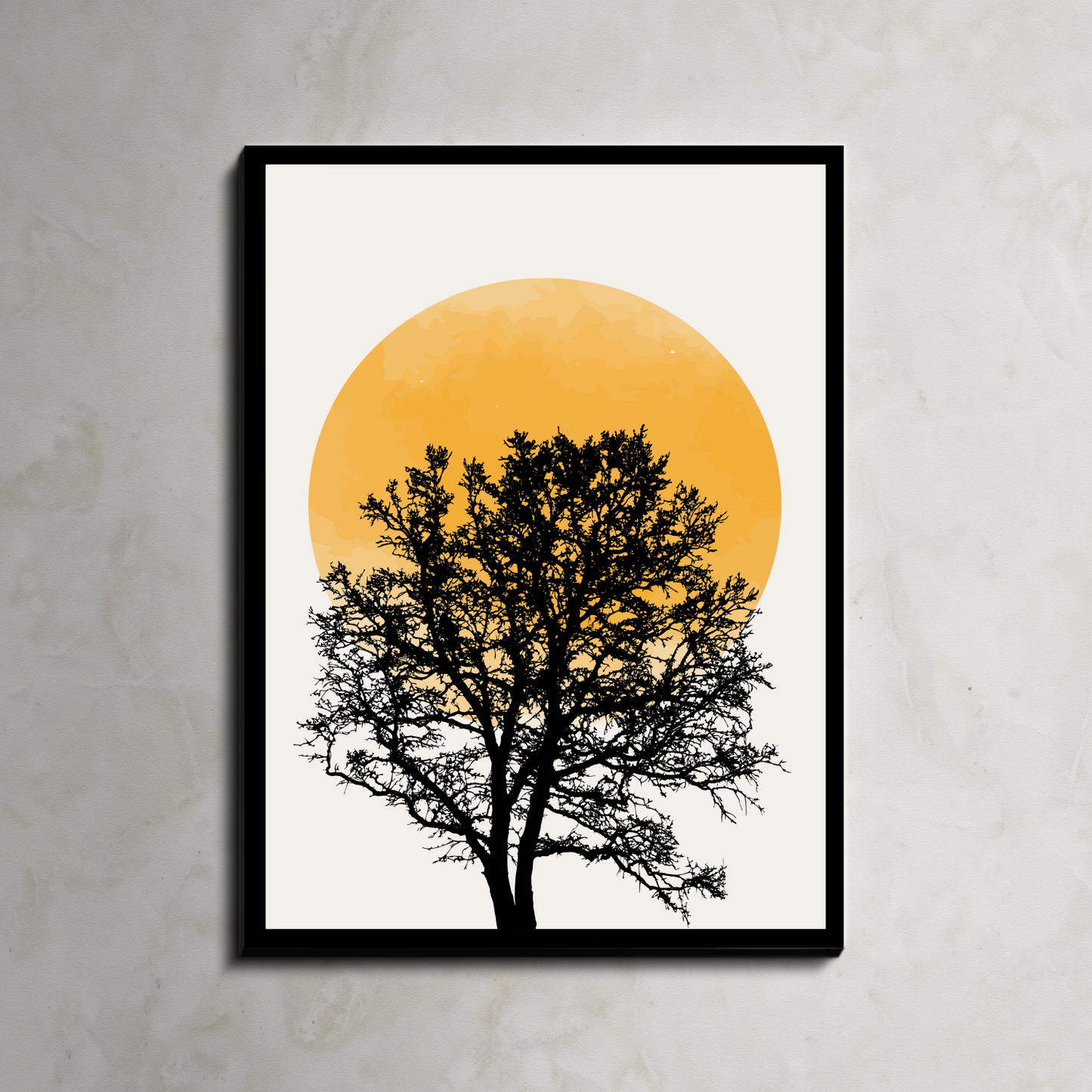 Sunset Boho Beige Wood Print Wall Art