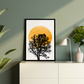 Sunset Boho Beige Wood Print Wall Art