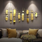 Asymmetrical Ovals Golden  Wall Sculpture Metal Wall Art