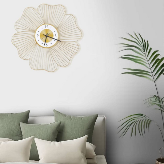 6 Petal Metal Clock Wall Art