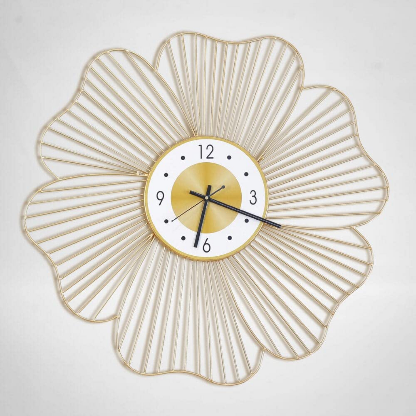 6 Petal Metal Clock Wall Art