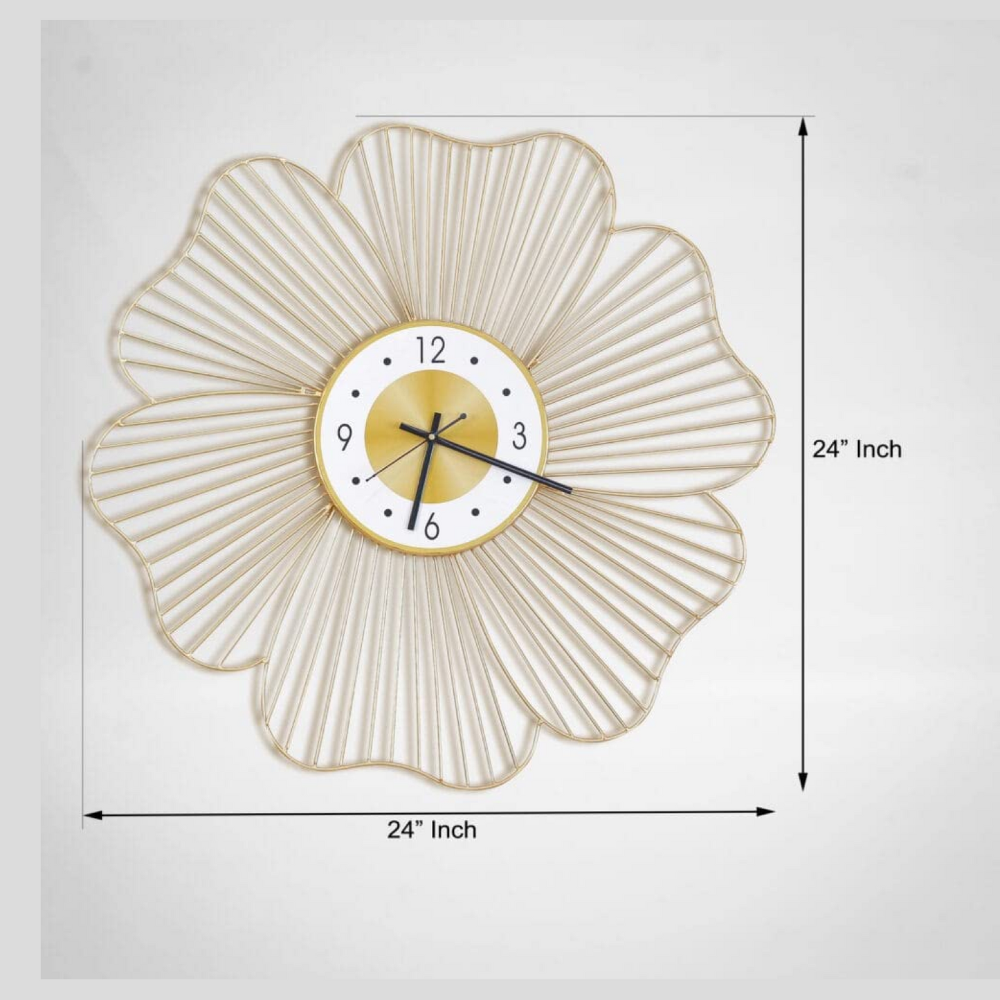 6 Petal Metal Clock Wall Art