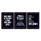Self Motivational Inspired Quotes Wood Print Wall Art Set of 3
