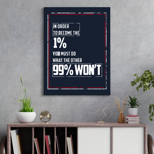 1% Selfmotivational Inspired Quotes Wood Print Wall Art