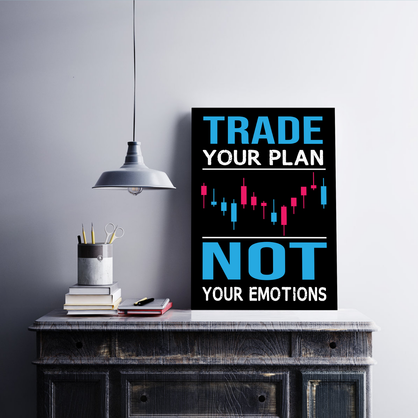 Trade Your Plan Not Emotions Wood Print Wall Art