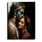 Radha Krishna Watercolor Wood Print Wall Art