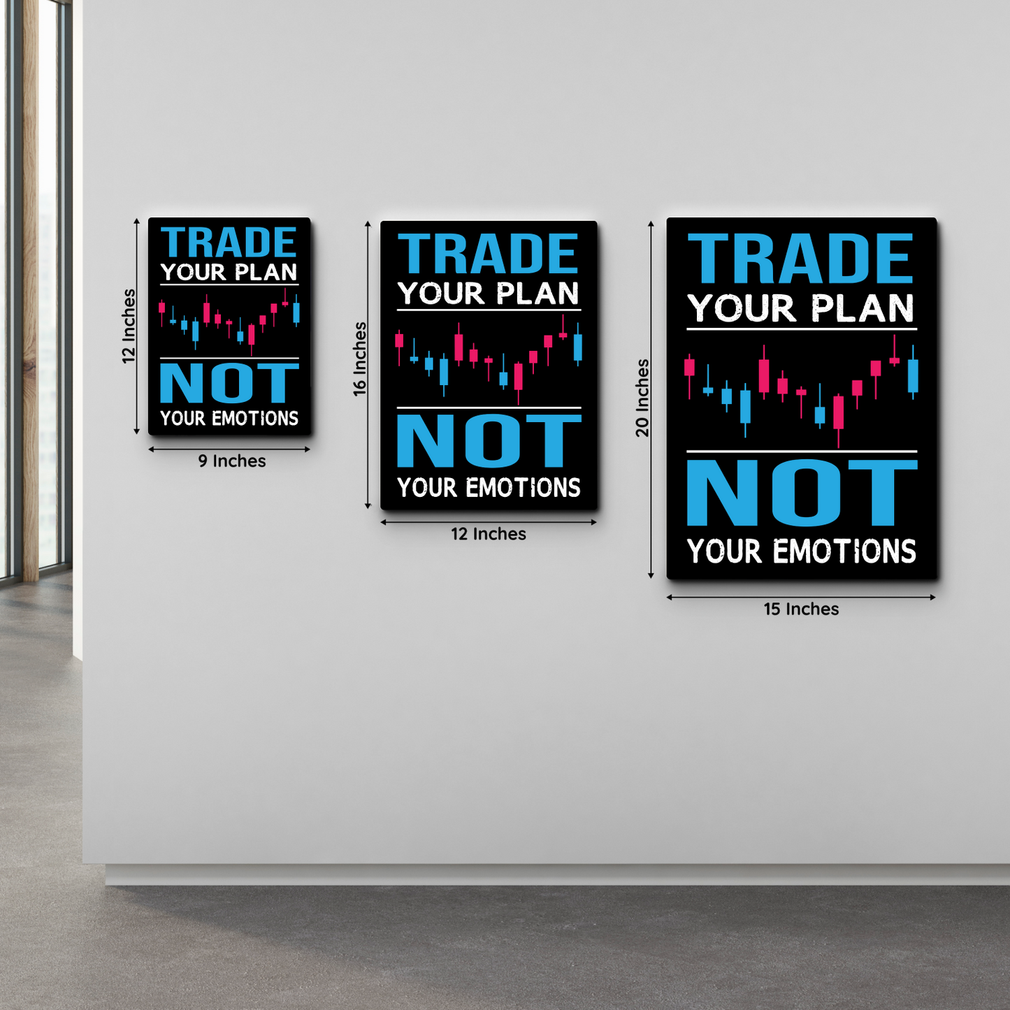 Trade Your Plan Not Emotions Wood Print Wall Art