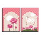 Cow and Lotus Pink Pichwai Wood Print Wall Art Set of 2