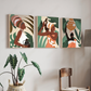 Tribal Women Boho Wood Print Wall Art Set of 3