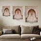 Morocco Oriental Bohemian Wood Print Wall Art Set of 3