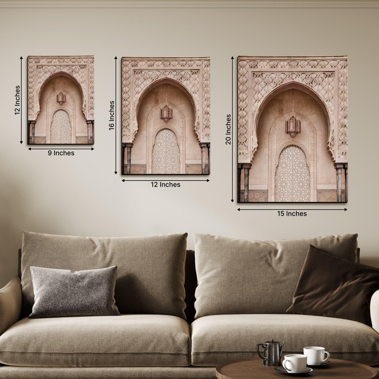 Morocco Oriental Bohemian Wood Print Wall Art Set of 3