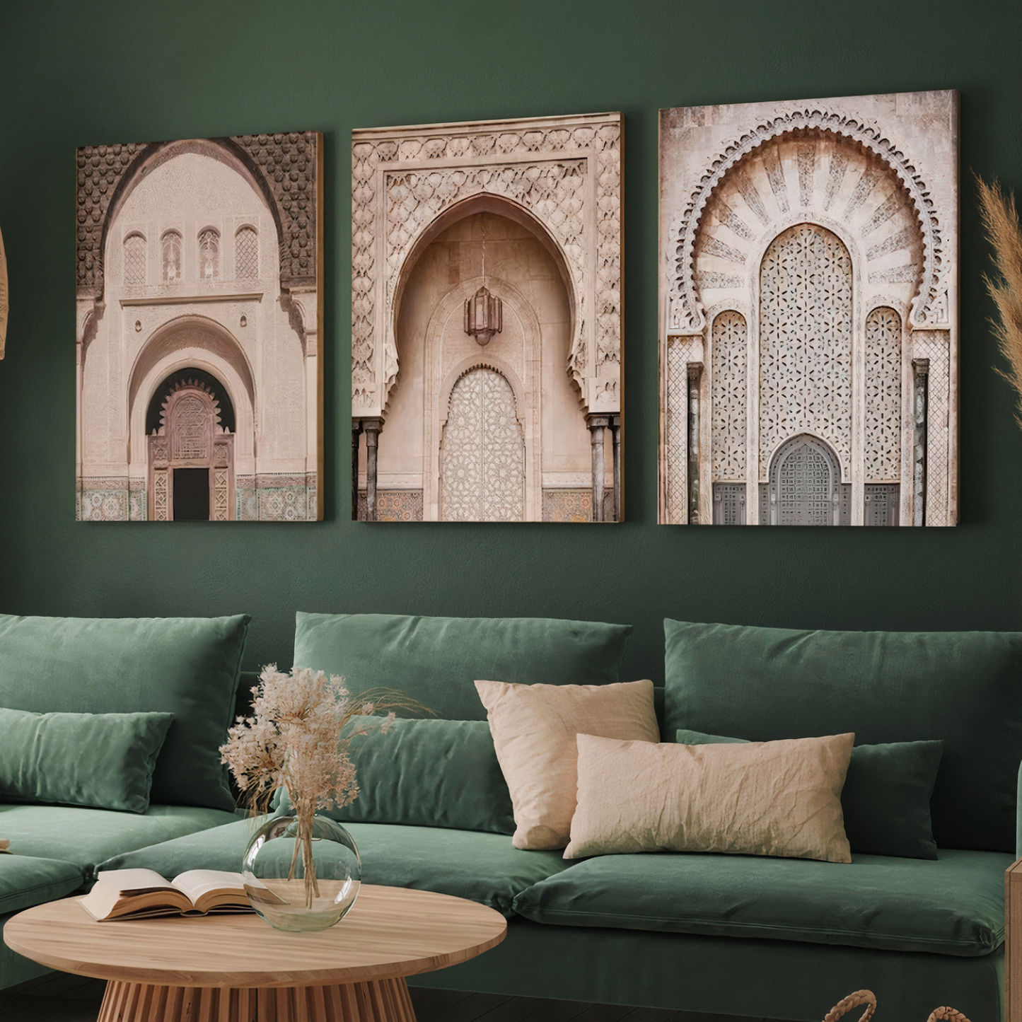 Morocco Oriental Bohemian Wood Print Wall Art Set of 3