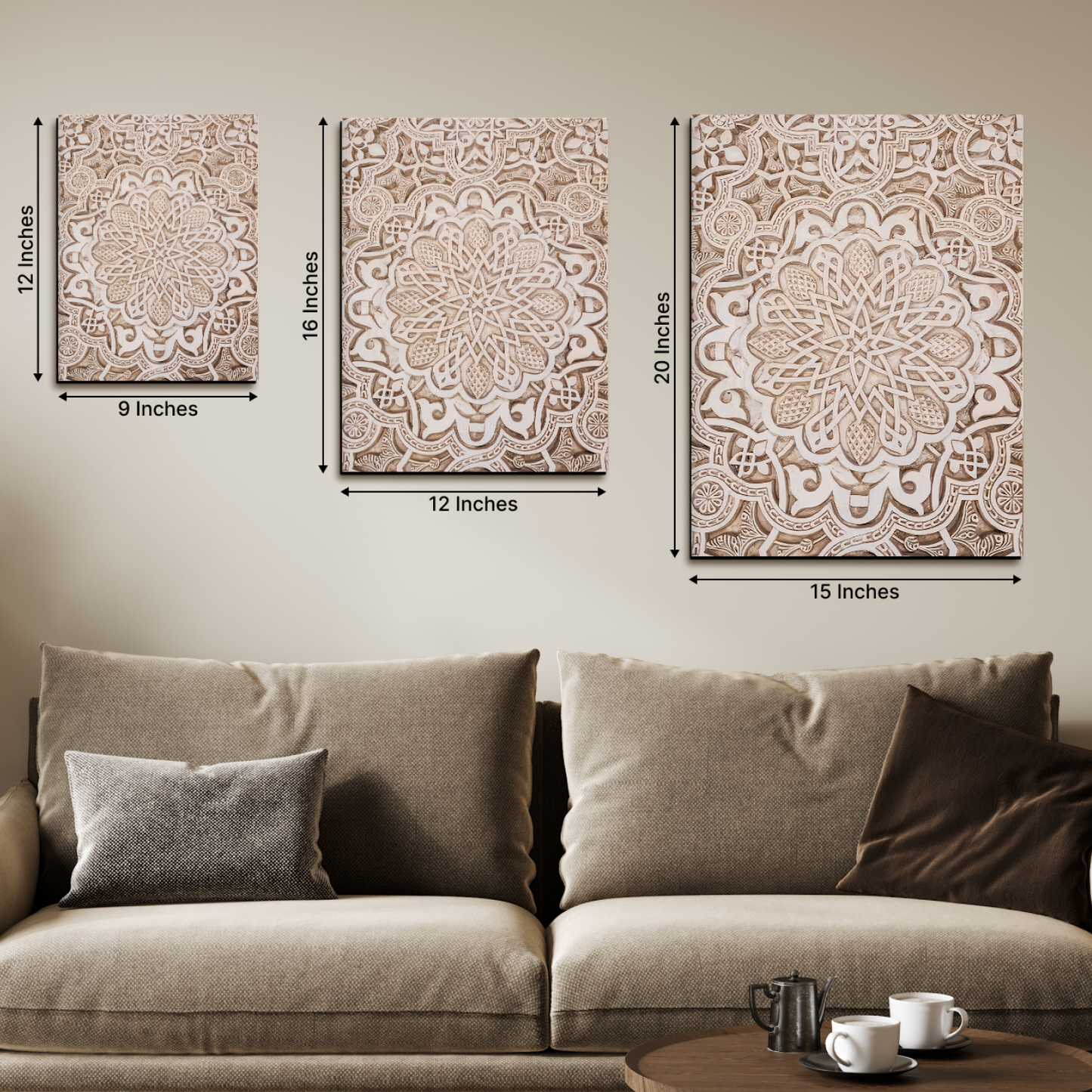 Morocco Wood Print Wall Art Set of 3