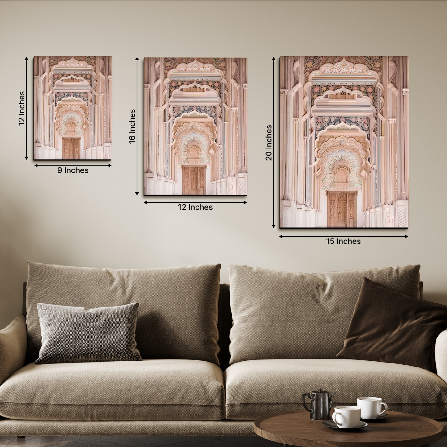 Jaipur City Wood Print Wall Art Set of 3