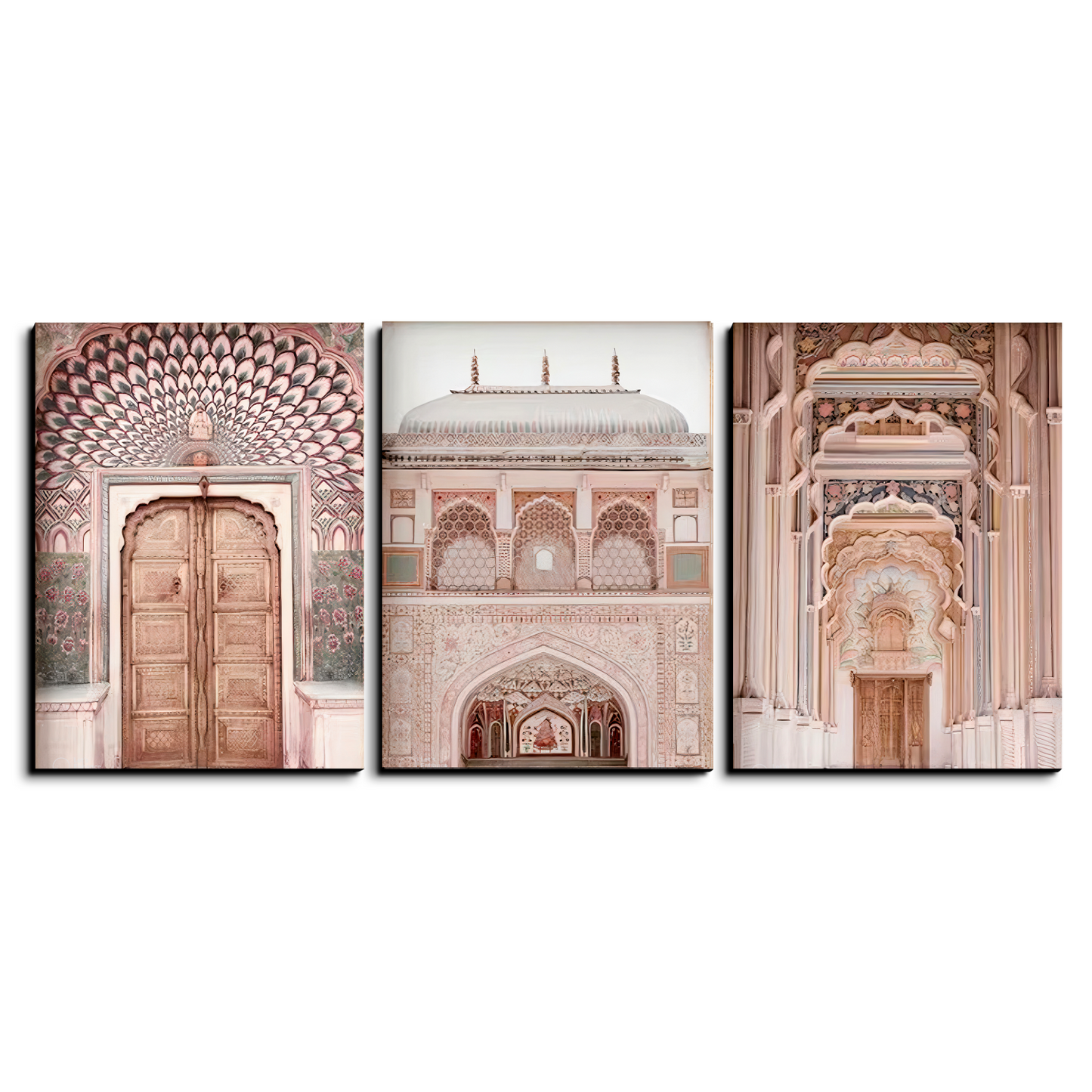 Jaipur City Wood Print Wall Art Set of 3