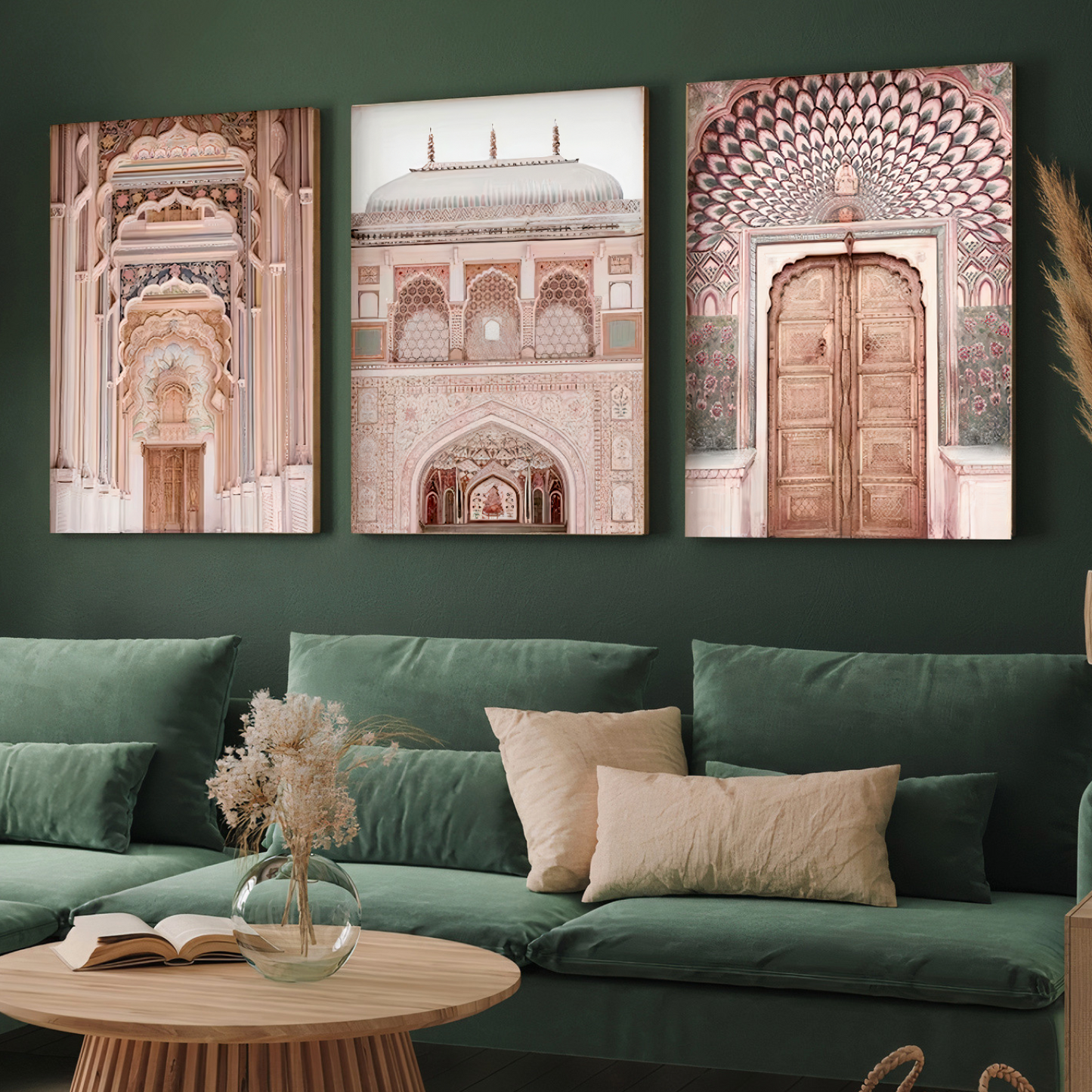 Jaipur City Wood Print Wall Art Set of 3