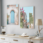 Mediterranean Aqua Coastal Wood Print Wall Art Set of 2