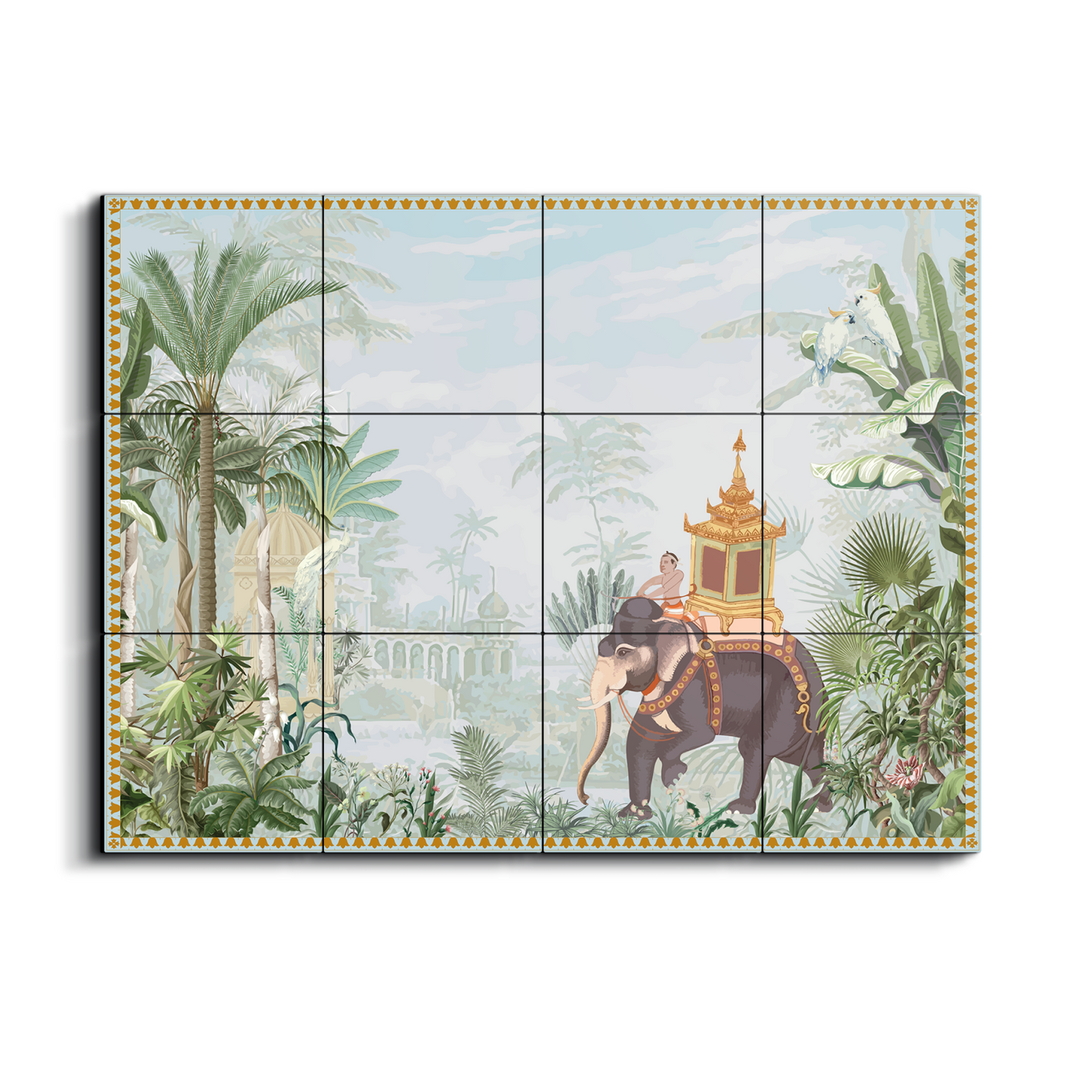 Royal Elephant in Kingdom Wooden Wall Tiles