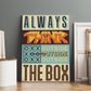 Always Think Outside The Box Vintage Wood Print Wall Art