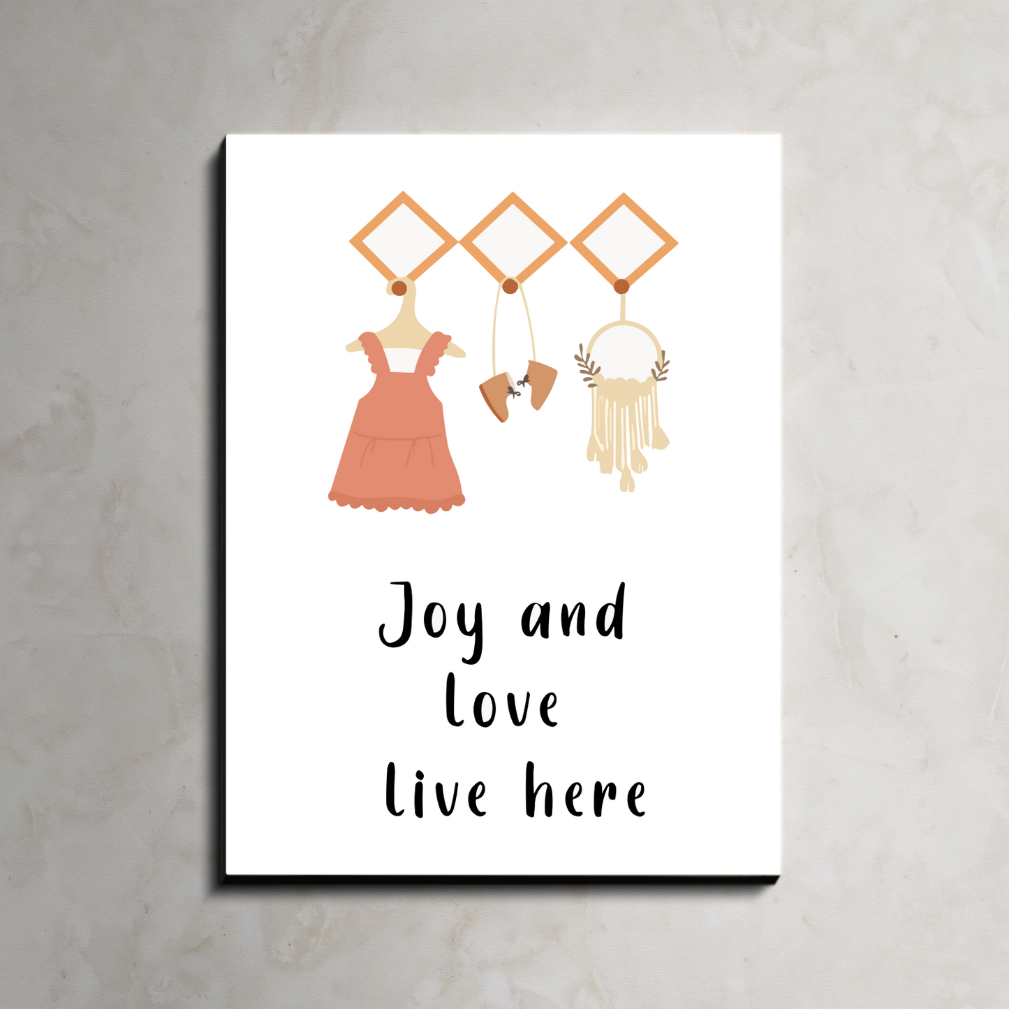 Joy and Love Live Here Wood Print Wall Art