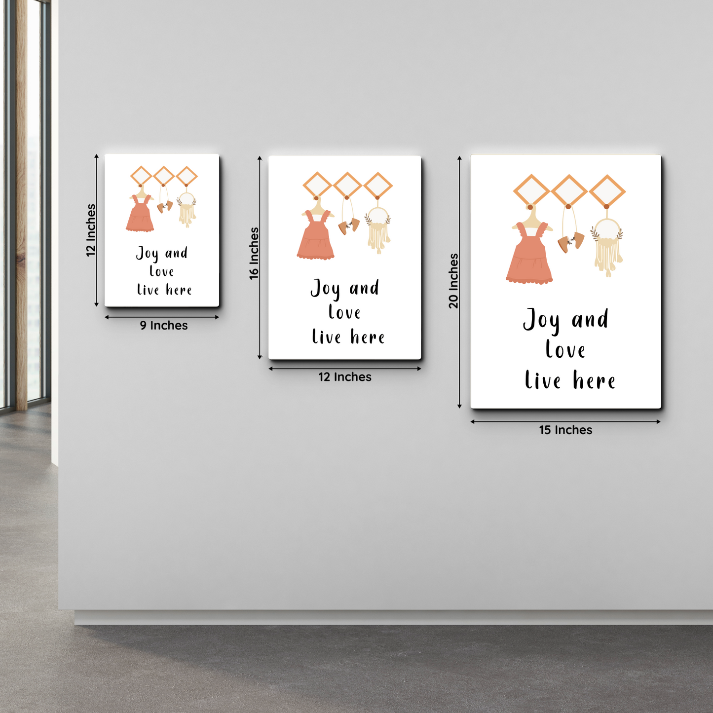 Joy and Love Live Here Wood Print Wall Art