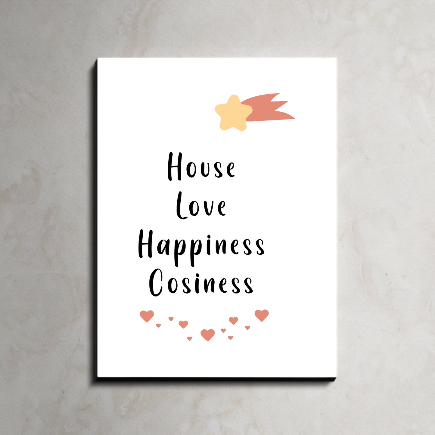 House Love Happiness Cosiness Wood Print Wall Art