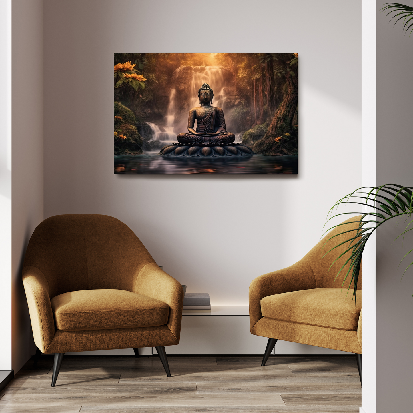 Buddha Meditating in Peace Wood Print Wall Art