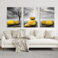 Abstract Golden Stone Wood Print Wall Art Set of 3