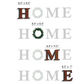 HOME Word With Ring Wreath Garland Wooden Sign Wall Art