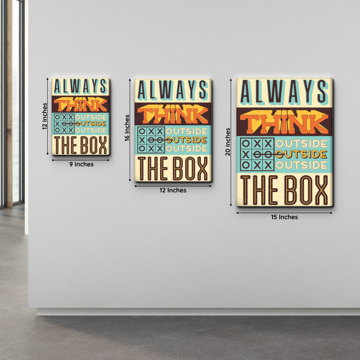 Always Think Outside The Box Vintage Wood Print Wall Art