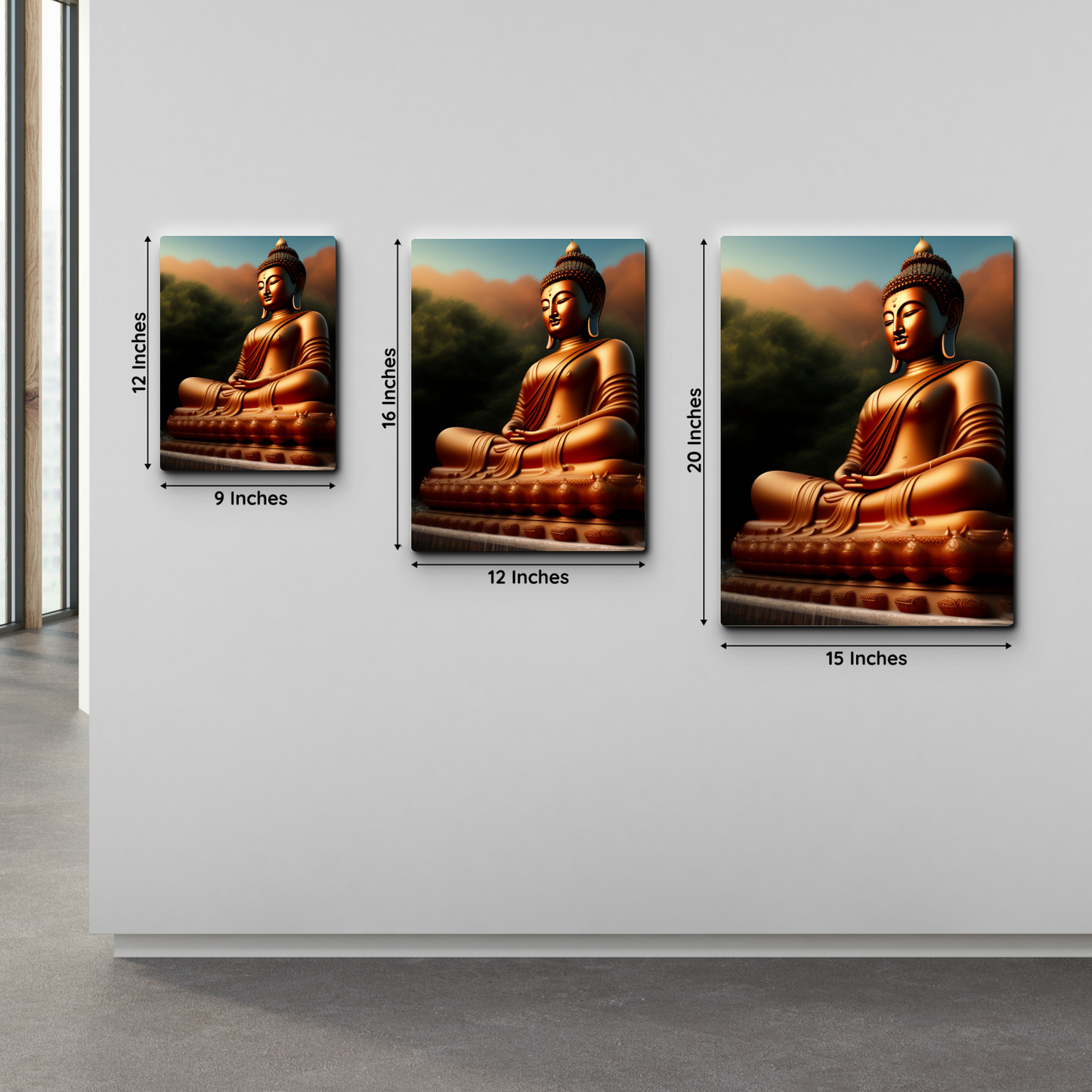 Buddha Meditating in Nature Wood Print Wall Art