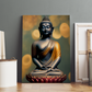 Buddha Meditating in Lotus Wood Print Wall Art