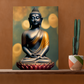 Buddha Meditating in Lotus Wood Print Wall Art