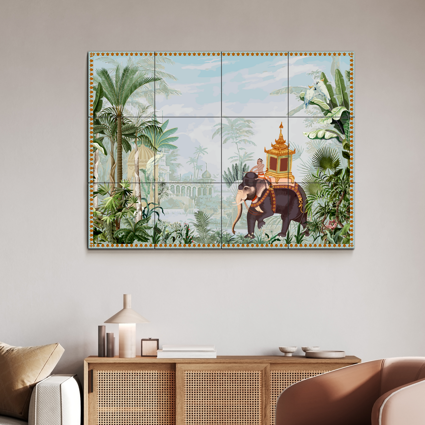 Royal Elephant in Kingdom Wooden Wall Tiles