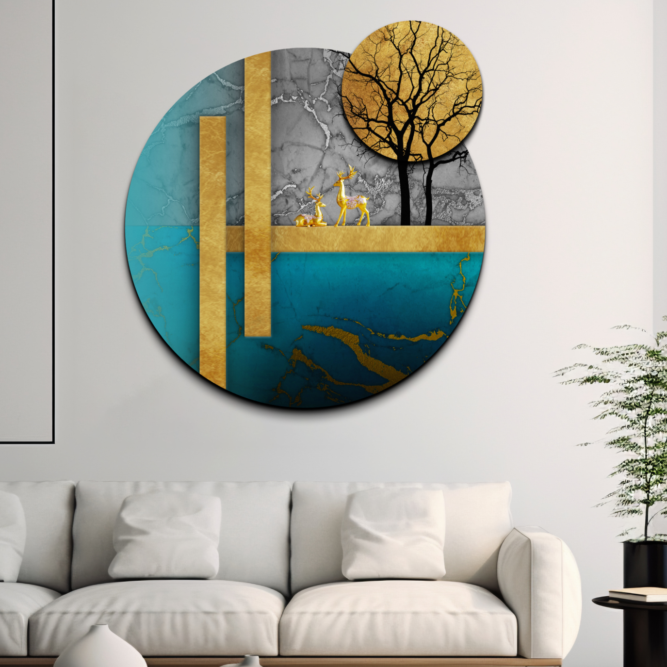 Abstract Tree Round Wood Print Wall Art