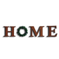 HOME Word With Ring Wreath Garland Wooden Sign Wall Art