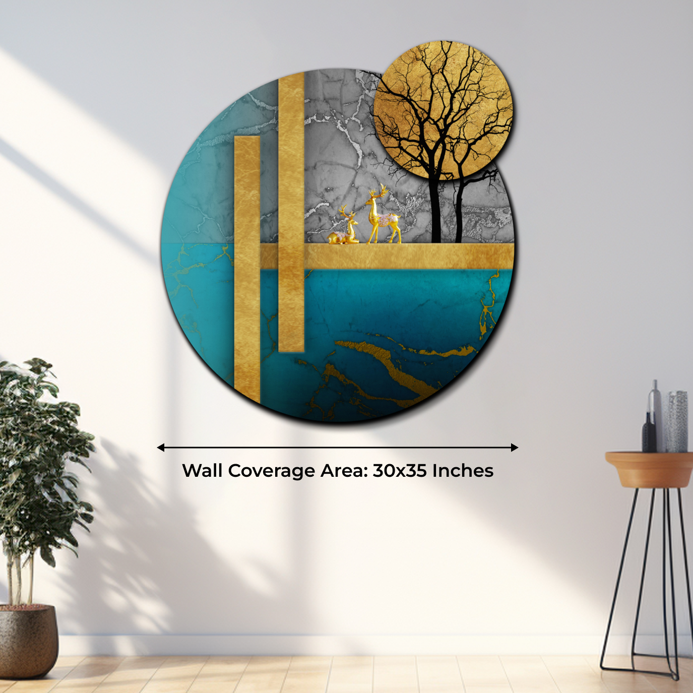 Abstract Tree Round Wood Print Wall Art