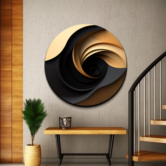 Abstract Swirl Wood Print Wall Art