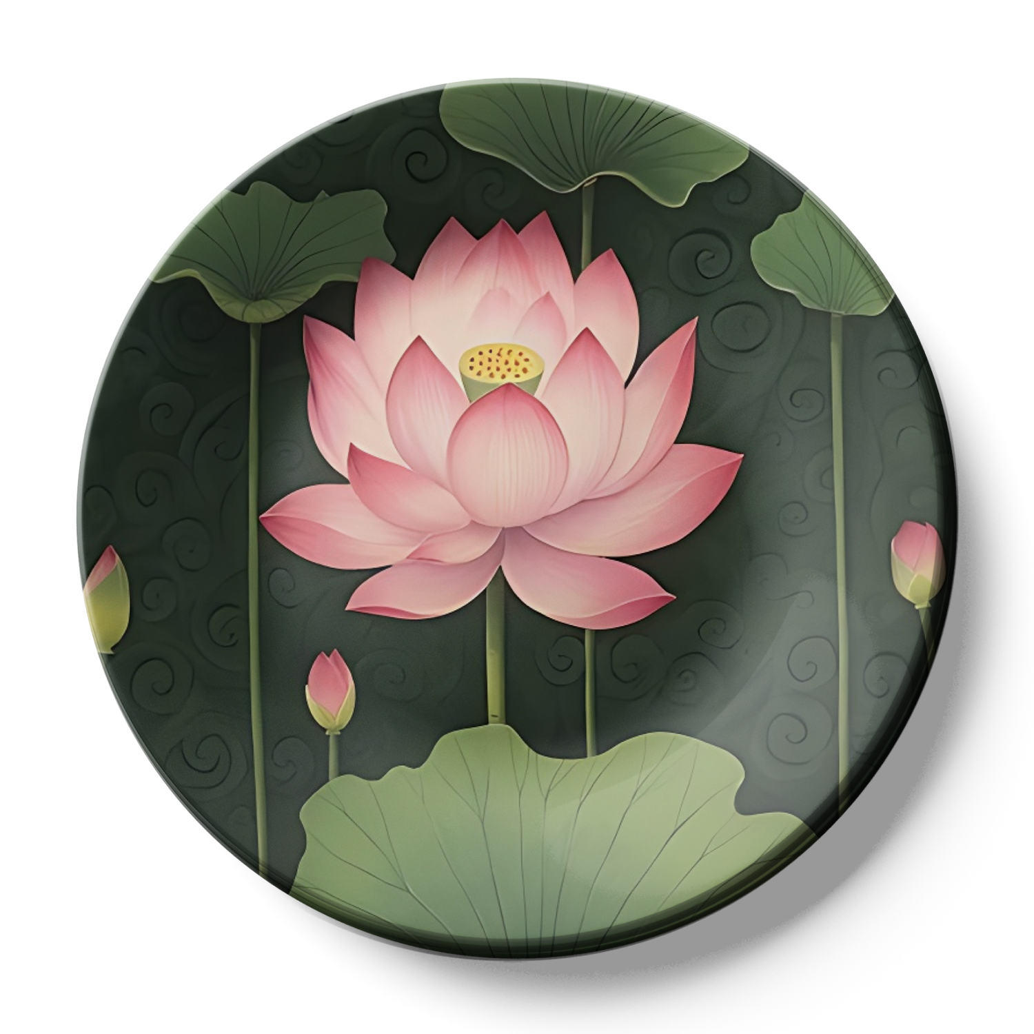 pink lotus flower decorative plates for home decor
