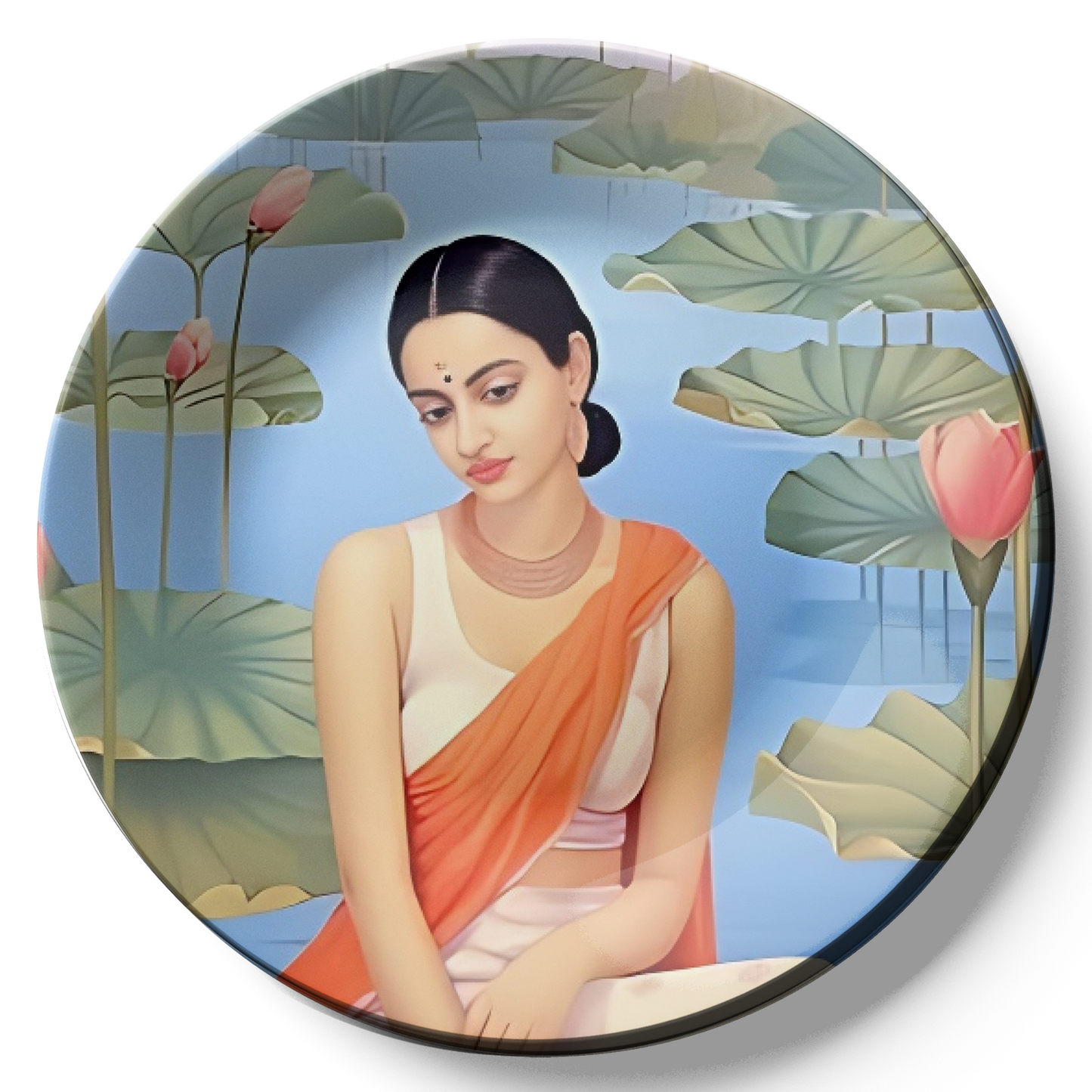 thinking woman art decorative wall plates