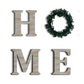 HOME Word With Ring Wreath Garland Wooden Sign Wall Art