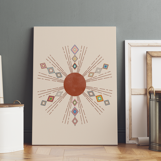 Geometric Boho Wood Print Wall Art