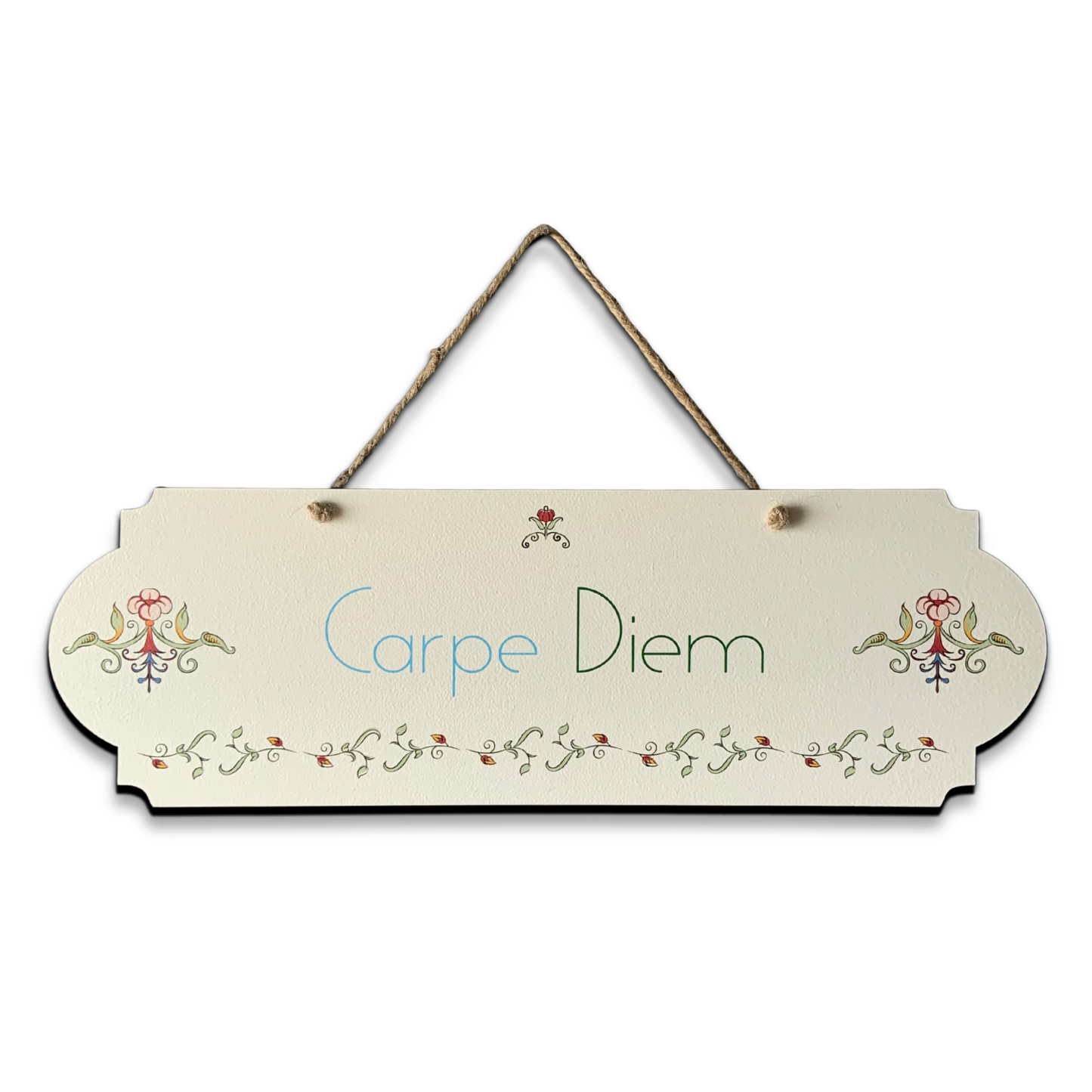 Carpe Diem Wood Print Colorful Wall or Door Hanging